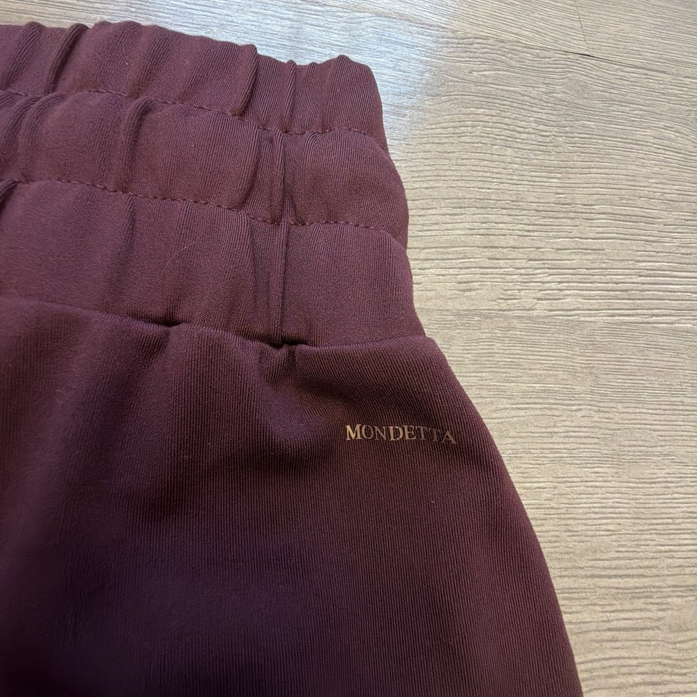 Mondetta Performance Luxury Jogger Pants Womens M Burgundy High Rise Stretch - Picture 4 of 11